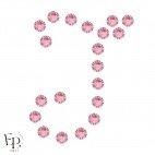 Strass Swarovski Light Rose 5 mm – éclat rose pâle élégant sur fond neutre - motif Lettre J