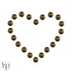 Motif Coeur avec Strass Hotfix Swarovski Xilion 2038 SS10 coloris Cristal doré (Crystal Dorado) 3 mm thermocollant