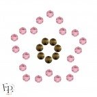 Motif Fleur avec Strass Hotfix Swarovski Xilion 2038 SS10 coloris Cristal doré (Crystal Dorado) 3 mm thermocollant