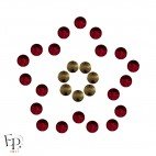 Motif Fleur avec Strass Hotfix Swarovski Xilion 2038 SS10 coloris Cristal doré (Crystal Dorado) 3 mm thermocollant