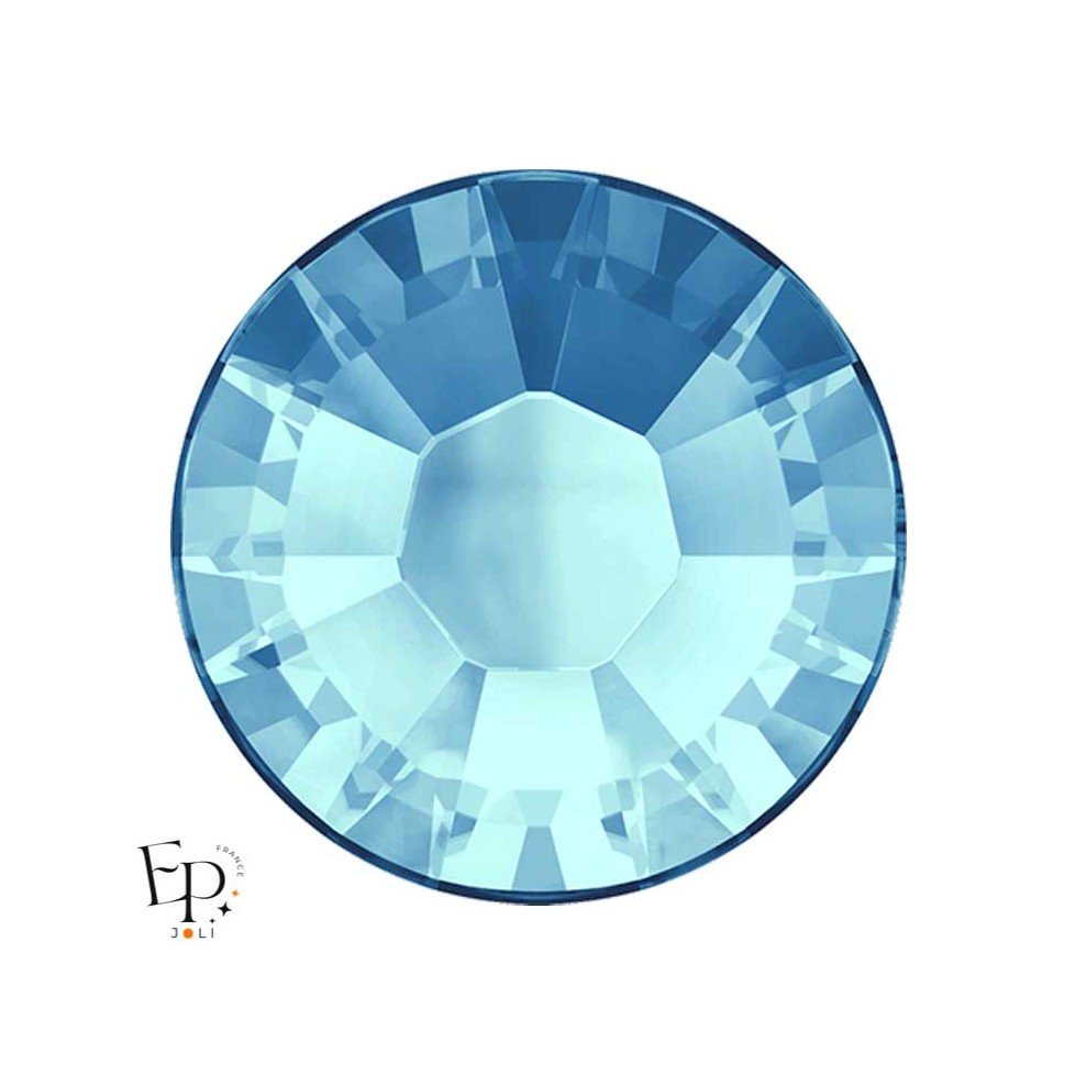 Strass Hotfix Swarovski Xilion 2038 SS10 (3 mm) et SS16 (4 mm) coloris Aigue - Marine (Aquamarine) thermocollant Strass Hotfix Swarovski Xilion 2038 SS10 (3 mm) et SS16 (4 mm) coloris Aigue - Marine (Aquamarine) thermocollant