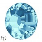 Strass Hotfix Swarovski Xilion 2038 SS10 (3 mm) et SS16 (4 mm) coloris Aigue - Marine (Aquamarine) thermocollant - Vue de profil