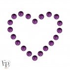 Motif Coeur avec strass Hotfix Swarovski Xilion 2038 SS10 (3 mm) et SS16 (4 mm) coloris Améthyste thermocollant