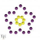 Motif Fleur avec strass Hotfix Swarovski Xilion 2038 SS10 (3 mm) et SS16 (4 mm) coloris Améthyste thermocollant