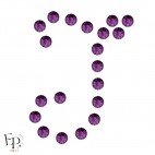 Strass thermocollant Swarovski Amethyst – reflets pourpres riches et intenses - motif lettre J