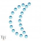 Motif Lune avec Strass Hotfix Swarovski Xilion 2038 SS10 (3 mm) et SS16 (4 mm) coloris Aigue-Marine (Aquamarine) thermocollant
