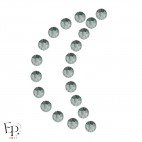 Motif Lune avec Strass Hotfix Swarovski Xilion 2038 SS10 (3 mm) et SS16 (4 mm) coloris Diamant noir (Black Diamond)
