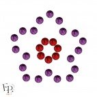 Motif Fleur avec Strass Hotfix Swarovski Xilion 2038 coloris Rouge Siam clair (Light Siam) thermocollant