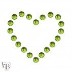 Motif Coeur avec Strass Hotfix Swarovski Xilion 2038 coloris Olivine thermocollant