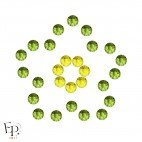 Motif Fleur avec Strass Hotfix Swarovski Xilion 2038 coloris Olivine thermocollant