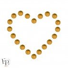 Motif Coeur avec Strass Hotfix Swarovski Xilion 2038 coloris Topaze thermocollant