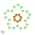 Motif Fleur avec Strass Hotfix Swarovski Xilion 2038 coloris Topaze thermocollant