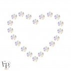 Motif Coeur avec Strass Hotfix Swarovski Xilion 2038 coloris Cristal Aurore Boréale thermocollant