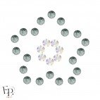 Motif Fleur avec Strass Hotfix Swarovski Xilion 2038 coloris Cristal Aurore Boréale thermocollant
