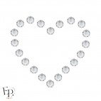 Motif Coeur avec Strass Hotfix Swarovski Xilion 2038 coloris Cristal thermocollant