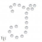 Motif J avec Strass Hotfix Swarovski Xilion 2038 coloris Cristal thermocollant