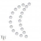 Motif Lune avec Strass Hotfix Swarovski Xilion 2038 coloris Cristal thermocollant