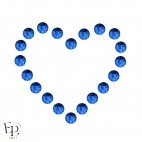 Motif Coeur avec Strass Hotfix Swarovski Xilion 2038 coloris Saphir thermocollant