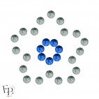 Motif Fleur avec Strass Hotfix Swarovski Xilion 2038 coloris Saphir thermocollant