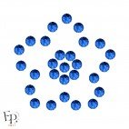 Motif Fleur avec Strass Hotfix Swarovski Xilion 2038 coloris Saphir thermocollant
