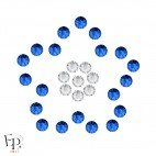 Motif Fleur avec Strass Hotfix Swarovski Xilion 2038 coloris Saphir thermocollant