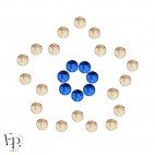 Motif Fleur avec Strass Hotfix Swarovski Xilion 2038 coloris Saphir thermocollant