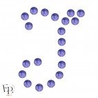 Motif J avec Strass Hotfix Swarovski Xilion 2038 coloris Tanzanite thermocollant