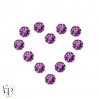 Motif Coeur avec strass Hotfix Swarovski Xirius 2078 SS20 (5 mm) coloris Améthyste thermocollant