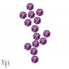 Motif Fleur avec strass Hotfix Swarovski Xirius 2078 SS20 (5 mm) coloris Améthyste thermocollant