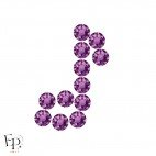 Motif Note avec strass Hotfix Swarovski Xirius 2078 SS20 (5 mm) coloris Améthyste thermocollant