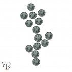 Motif Fleur avec Strass Hotfix Swarovski Xirius 2078 SS20 (5 mm) coloris Black Diamond thermocollant