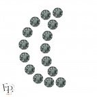 Motif Lune avec Strass Hotfix Swarovski Xirius 2078 SS20 (5 mm) coloris Black Diamond thermocollant