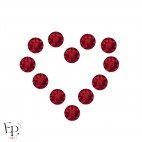 Motif Coeur avec Strass Hotfix Swarovski Xirius 2078 SS20 (5 mm) coloris Rouge Siam clair thermocollant