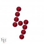Motif Eclair avec Strass Hotfix Swarovski Xirius 2078 SS20 (5 mm) coloris Rouge Siam clair thermocollant