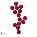 Motif Fleur avec Strass Hotfix Swarovski Xirius 2078 SS20 (5 mm) coloris Rouge Siam clair thermocollant