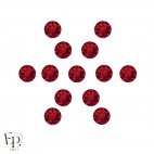 Motif Flocon avec Strass Hotfix Swarovski Xirius 2078 SS20 (5 mm) coloris Rouge Siam clair thermocollant