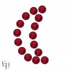 Motif Lune avec Strass Hotfix Swarovski Xirius 2078 SS20 (5 mm) coloris Rouge Siam clair thermocollant
