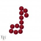 Motif Note avec Strass Hotfix Swarovski Xirius 2078 SS20 (5 mm) coloris Rouge Siam clair thermocollant