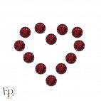 Motif Coeur avec Strass Hotfix Swarovski Xirius 2078 SS20 (5 mm) coloris Rouge Siam thermocollant
