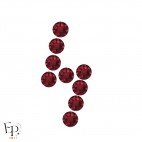 Motif Eclair avec Strass Hotfix Swarovski Xirius 2078 SS20 (5 mm) coloris Rouge Siam thermocollant