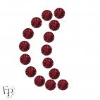Motif Lune avec Strass Hotfix Swarovski Xirius 2078 SS20 (5 mm) coloris Rouge Siam thermocollant