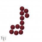 Motif Note avec Strass Hotfix Swarovski Xirius 2078 SS20 (5 mm) coloris Rouge Siam thermocollant