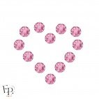 Motif Coeur avec Strass Hotfix Swarovski Xirius 2078 coloris Rose clair thermocollant