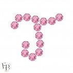 Motif J avec Strass Hotfix Swarovski Xirius 2078 coloris Rose clair thermocollant