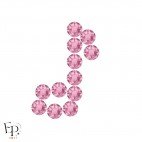 Motif Note de musique avec Strass Hotfix Swarovski Xirius 2078 coloris Rose clair thermocollant