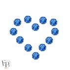 Motif Coeur avec Strass Hotfix Swarovski Xirius 2078 coloris Saphir thermocollant