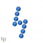 Motif Éclair avec Strass Hotfix Swarovski Xirius 2078 coloris Saphir thermocollant
