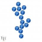 Motif Fleur avec Strass Hotfix Swarovski Xirius 2078 coloris Saphir thermocollant
