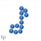 Motif Note de musique avec Strass Hotfix Swarovski Xirius 2078 coloris Saphir thermocollant