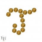 Motif J avec Strass Hotfix Swarovski Xirius 2078 coloris Topaze thermocollant